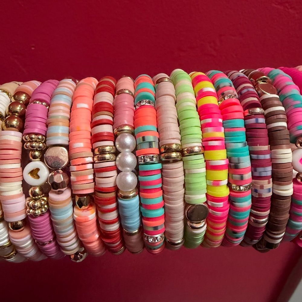 Handmade Clay Bead Bracelets (3) CUSTOM!